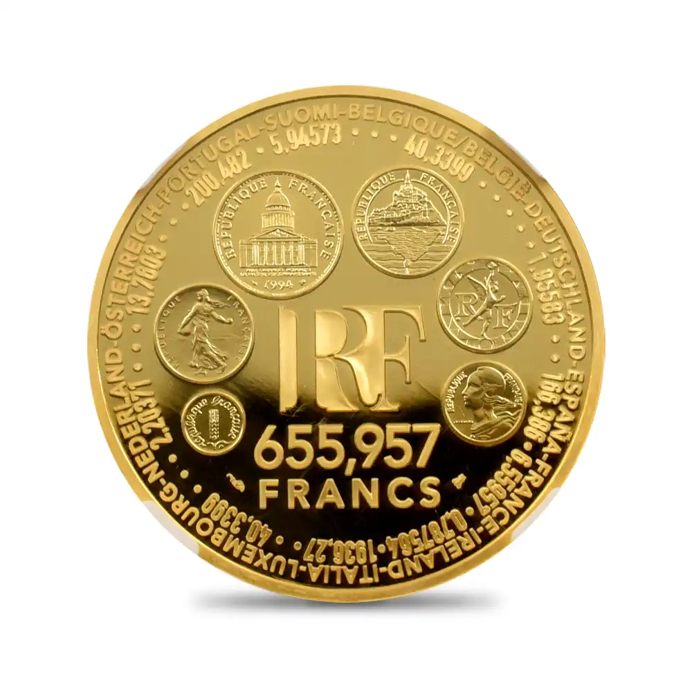 モダンコイン2：4279 フランス 1999 ヨーロッパ通貨統合記念 655.957フラン金貨 NGC PF70UC