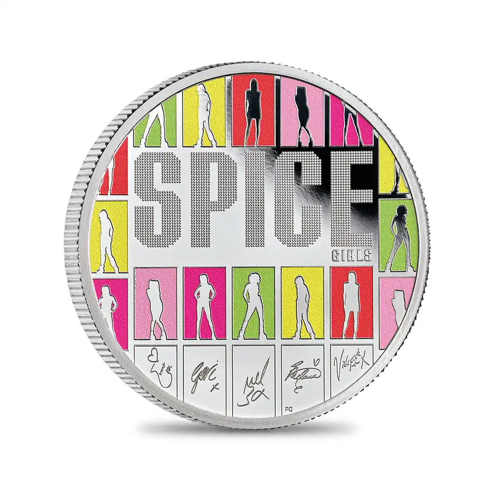 モダンコイン2:6904 イギリス 2026 チャールズ3世 ミュージックレジェンド第13弾 スパイス・ガールズ 2ポンド1オンス カラープルーフ銀貨 未鑑定 箱付き【ご予約承り品】