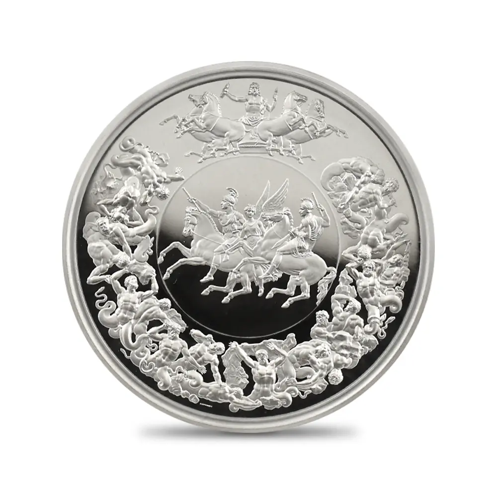 モダンコイン2：6913 イギリス 2025 チャールズ3世 ワーテルロー・メダル - 勝利 5ポンド2オンス銀貨 発行即日鑑定品 NGC PF70UC 箱付き