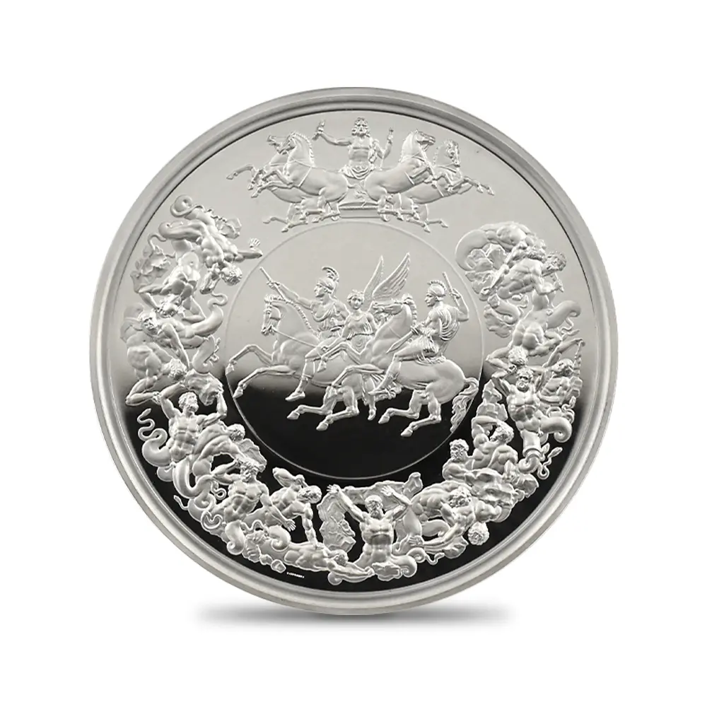 モダンコイン2：6914 イギリス 2025 チャールズ3世 ワーテルロー・メダル - 勝利 5ポンド2オンス銀貨 発行即日鑑定品 NGC PF70UC 箱付き