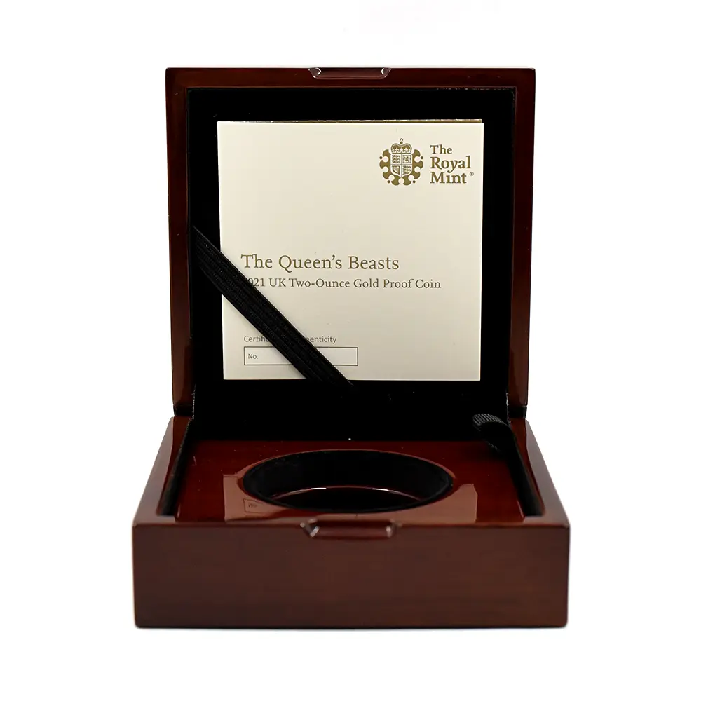 クイーンズビースト9:6922 イギリス 2021 エリザベス2世 クイーンズビースト コンプリーター 英国王室の十大守護獣 200ポンド2オンス金貨 ファーストリリース NGC PF70UC 箱付き
