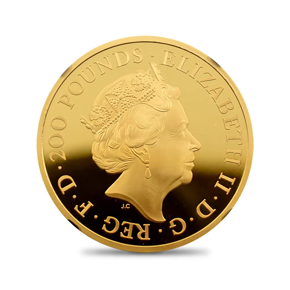 モダンコイン3：6921 イギリス 2021 エリザベス2世 ブリタニア 200ポンド2オンス金貨 発行即日鑑定品 NGC PF70UC 箱付き