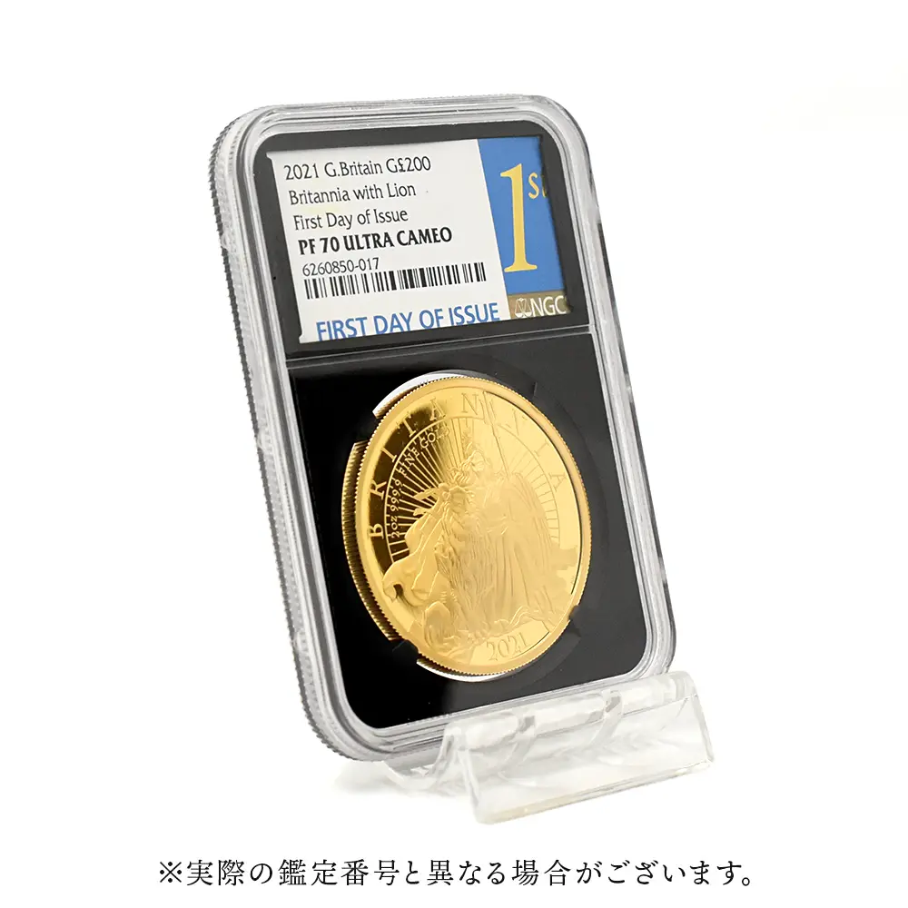 モダンコイン6：6921 イギリス 2021 エリザベス2世 ブリタニア 200ポンド2オンス金貨 発行即日鑑定品 NGC PF70UC 箱付き