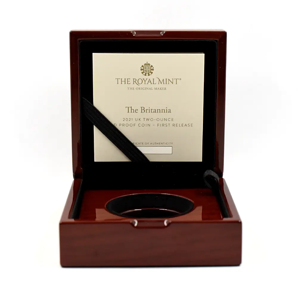 モダンコイン9：6921 イギリス 2021 エリザベス2世 ブリタニア 200ポンド2オンス金貨 発行即日鑑定品 NGC PF70UC 箱付き