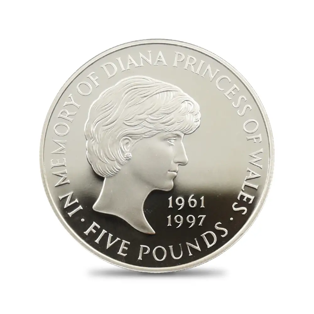 モダンコイン2：4285 1999 エリザベス2世 ダイアナ妃追悼記念 5ポンド銀貨 PCGS PR69DC S-L6 箱付き