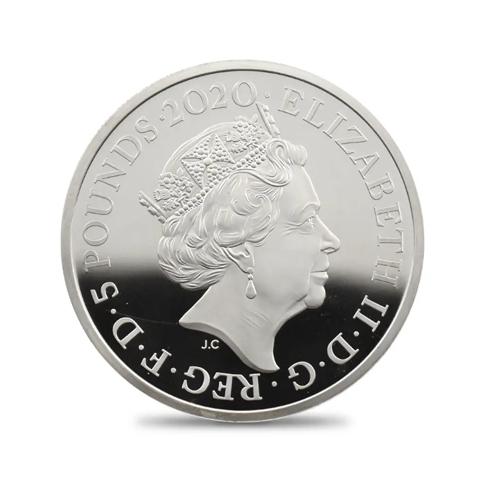 モダンコイン3:6920 イギリス 2020 エリザベス2世 スリーグレーセス 5ポンド2オンス銀貨 ファーストリリース NGC PF70UC