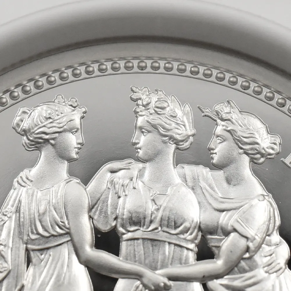 モダンコイン6:6920 イギリス 2020 エリザベス2世 スリーグレーセス 5ポンド2オンス銀貨 ファーストリリース NGC PF70UC