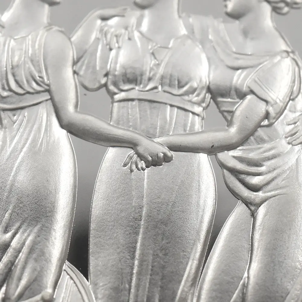 モダンコイン7:6920 イギリス 2020 エリザベス2世 スリーグレーセス 5ポンド2オンス銀貨 ファーストリリース NGC PF70UC