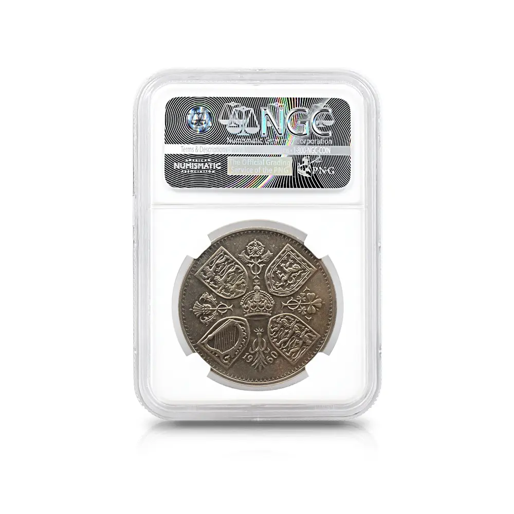 モダンコイン5：5612 1960 エリザベス2世 ヤングヤング ニューヨーク英国博覧会 クラウン白銅貨 NGC PL63