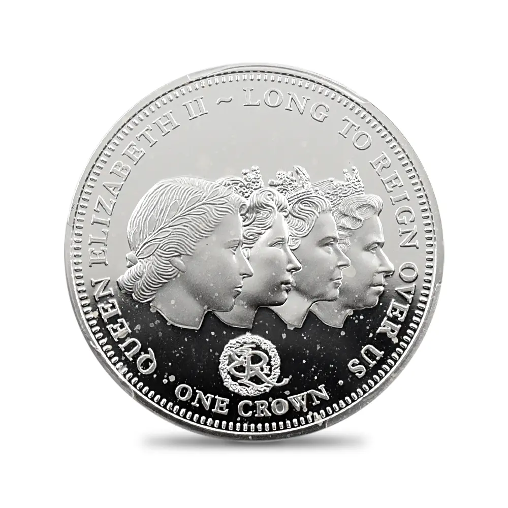 モダンコイン2：5613 トリスタンダクーニャ 2015 エリザベス2世 最長在位記念 クラウン銀貨 PCGS PR69DC
