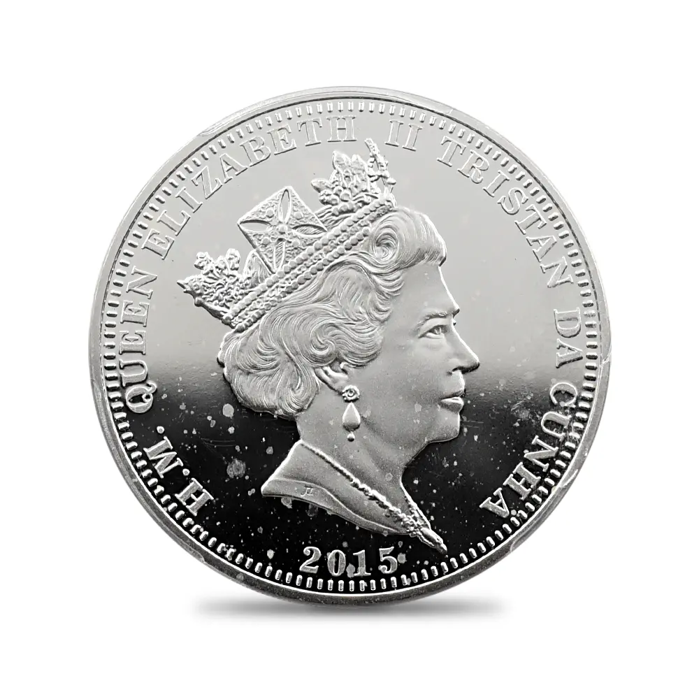 モダンコイン3：5613 トリスタンダクーニャ 2015 エリザベス2世 最長在位記念 クラウン銀貨 PCGS PR69DC