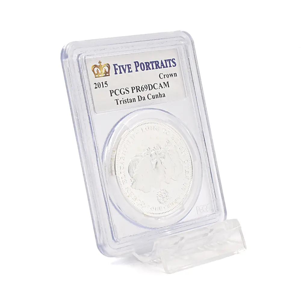 モダンコイン6：5613 トリスタンダクーニャ 2015 エリザベス2世 最長在位記念 クラウン銀貨 PCGS PR69DC