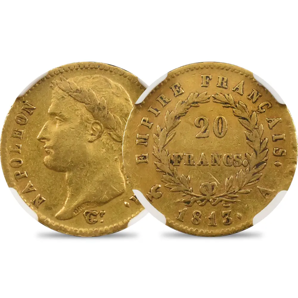 アンティークコイン1：4297 フランス 1813A ナポレオン1世 20フラン金貨 NGC XF45