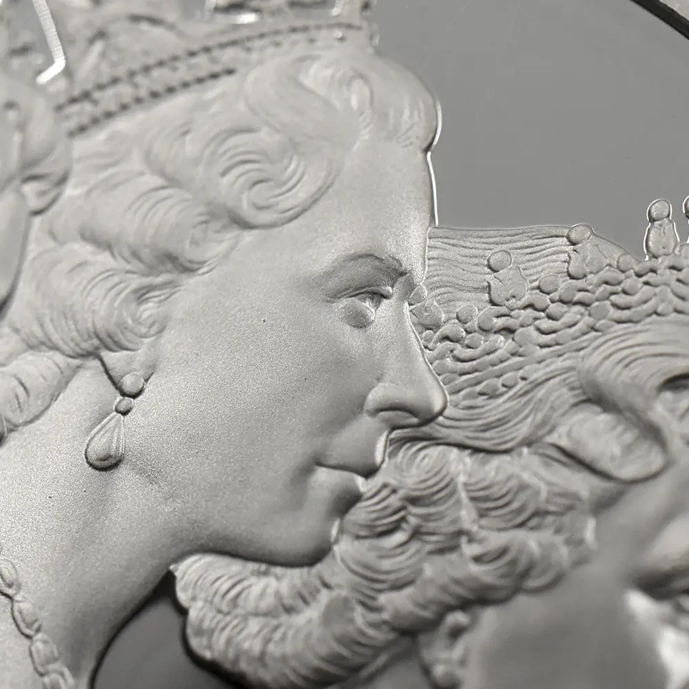 モダンコイン9：6940 イギリス 2015 エリザベス2世 最長在位記念 10ポンド5オンス銀貨 ファースト500ストラック NGC PF70UC 付属品付き