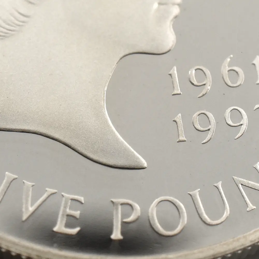 モダンコイン9：6917 イギリス 1999 エリザベス2世 ダイアナ妃追悼記念 5ポンド銀貨 NGC PF69UC