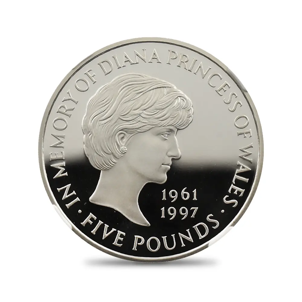 モダンコイン2:6919 イギリス 1999 エリザベス2世 ダイアナ妃追悼記念 5ポンド銀貨 NGC PF69UC