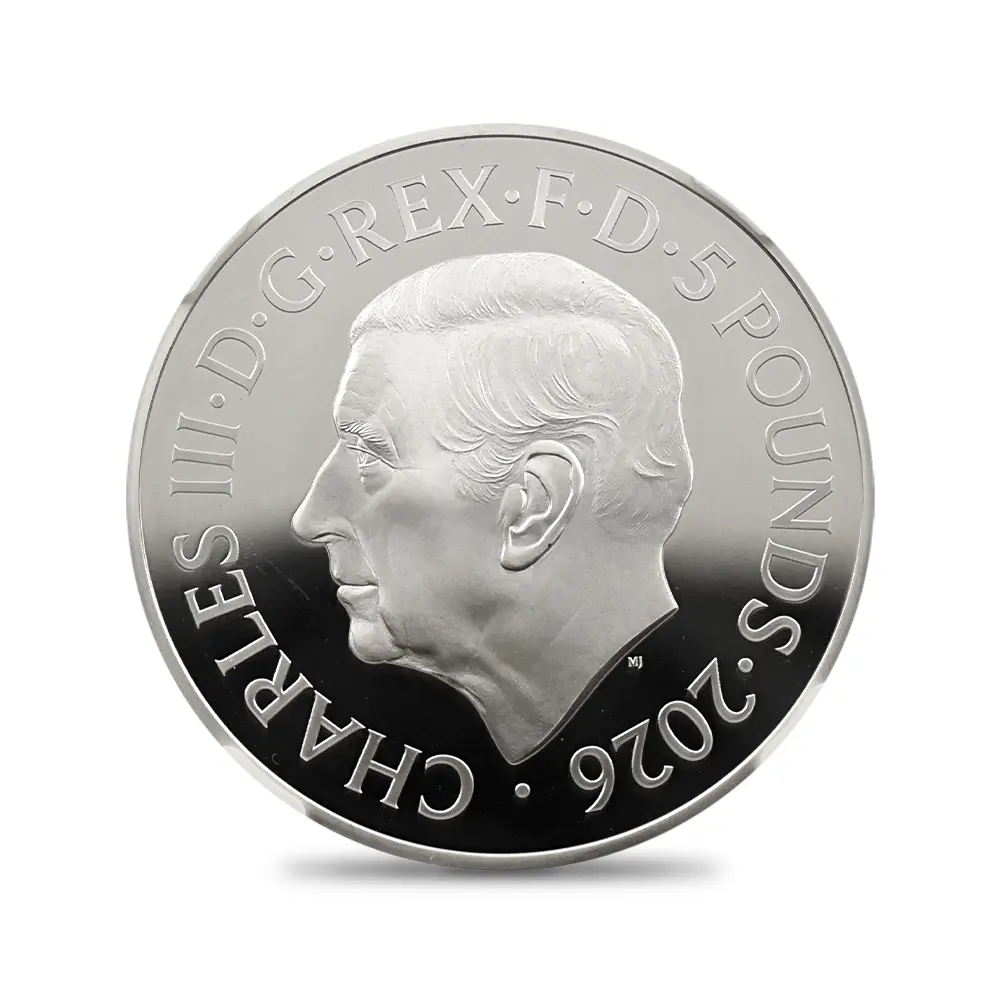 モダンコイン3：6943 イギリス 2026 チャールズ3世 エリザベス2世のコイン肖像シリーズ 第一弾 ヤングヤングエリザベス 5ポンド銀貨  NGC PF68UC チャールズ3世ラベル 箱付き