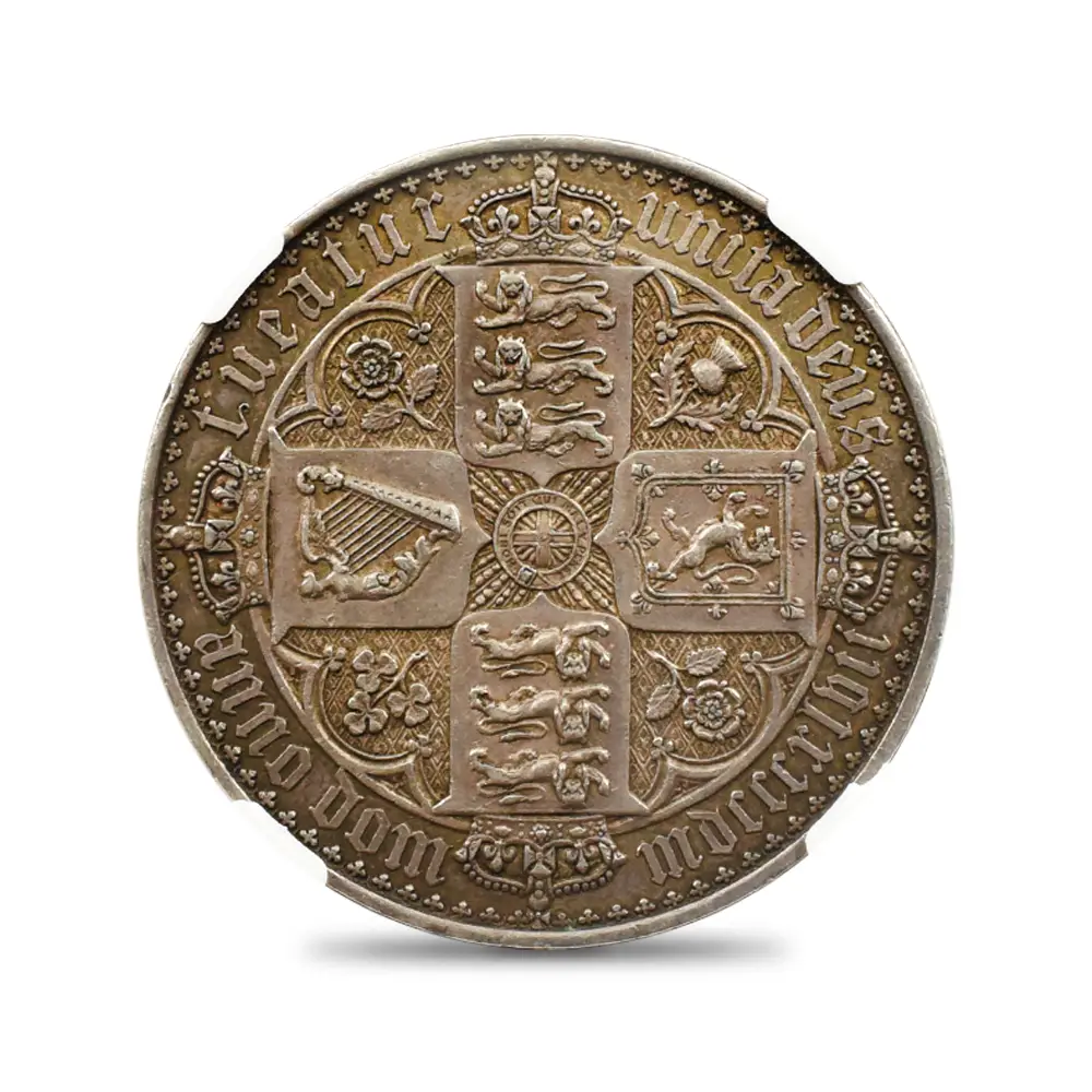 アンティークコイン3：4301 1847 ヴィクトリア女王 ゴチッククラウン銀貨 アンデシモエッジ NGC PF55