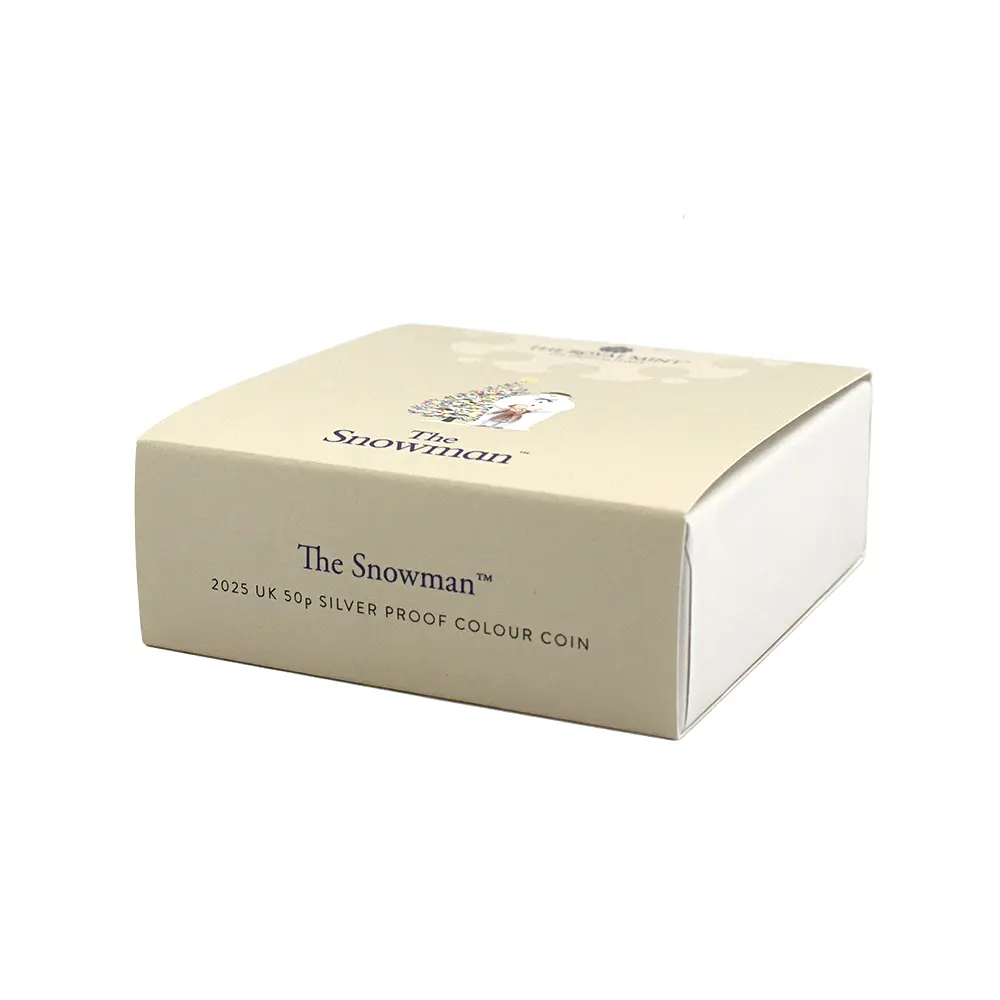 モダンコイン7：6947 イギリス 2025 チャールズ3世 スノーマン 50ペンスカラー銀貨 ファーストリリース NGC PF70UC チャールズ3世ラベル 箱付き