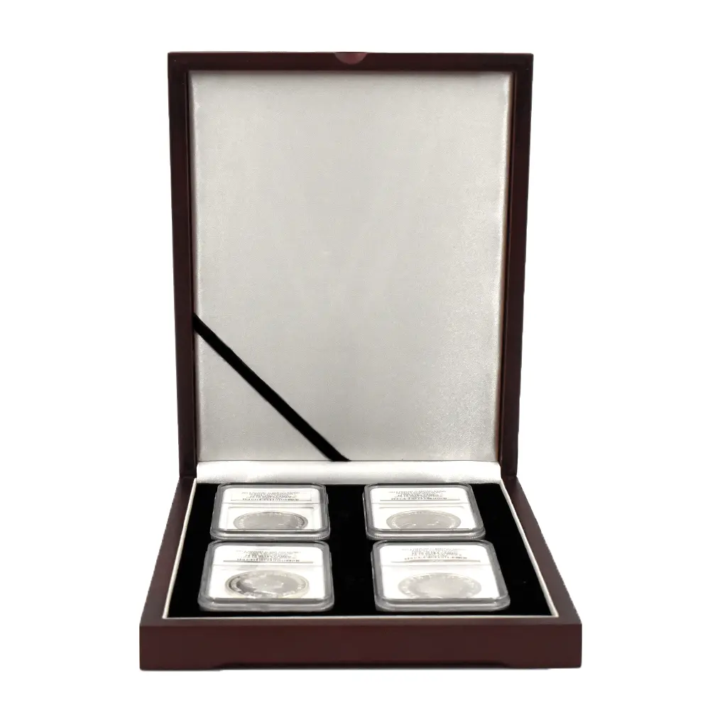 モダンコイン7:6946 イギリス 2013 エリザベス2世 戴冠60周年記念 5ポンドピエフォー銀貨 4枚セット ファースト300ストラック NGC PF70UC 付属品付き