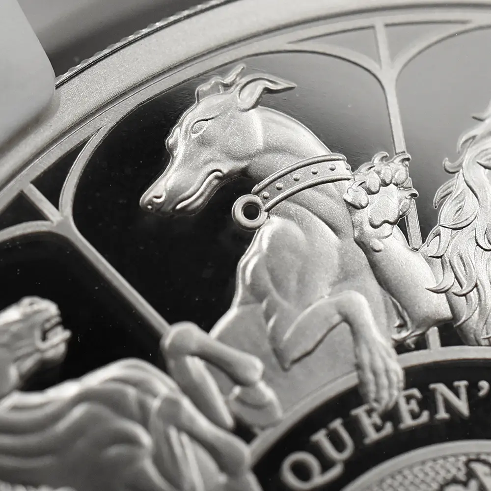 モダンコイン10:6949 イギリス 2021 エリザベス2世 クイーンズビースト コンプリーター 英国王室の十大守護獣 2ポンド1オンス銀貨 NGC PF70UC 箱付き