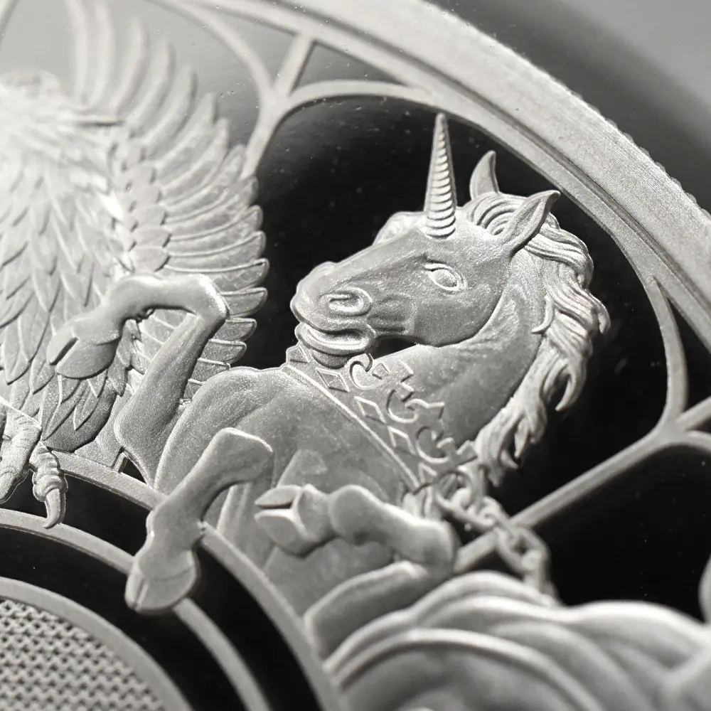 モダンコイン12:6949 イギリス 2021 エリザベス2世 クイーンズビースト コンプリーター 英国王室の十大守護獣 2ポンド1オンス銀貨 NGC PF70UC 箱付き