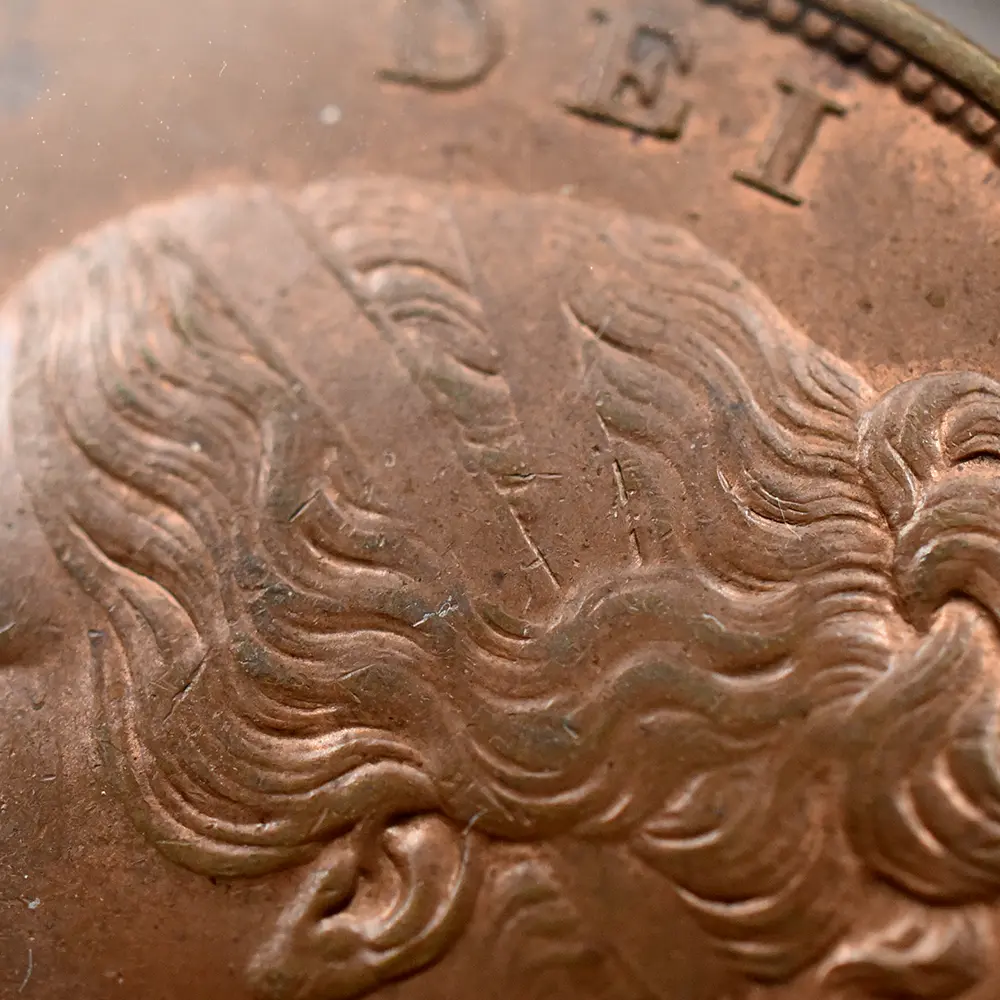 アンティークコイン8:6948 イギリス 1841 ヴィクトリア女王 ブリタニア 1ペニー銅貨 NGC MS63BN NO COLON