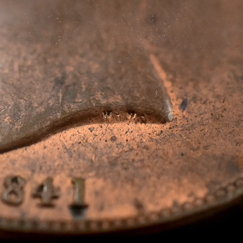 アンティークコイン9:6948 イギリス 1841 ヴィクトリア女王 ブリタニア 1ペニー銅貨 NGC MS63BN NO COLON