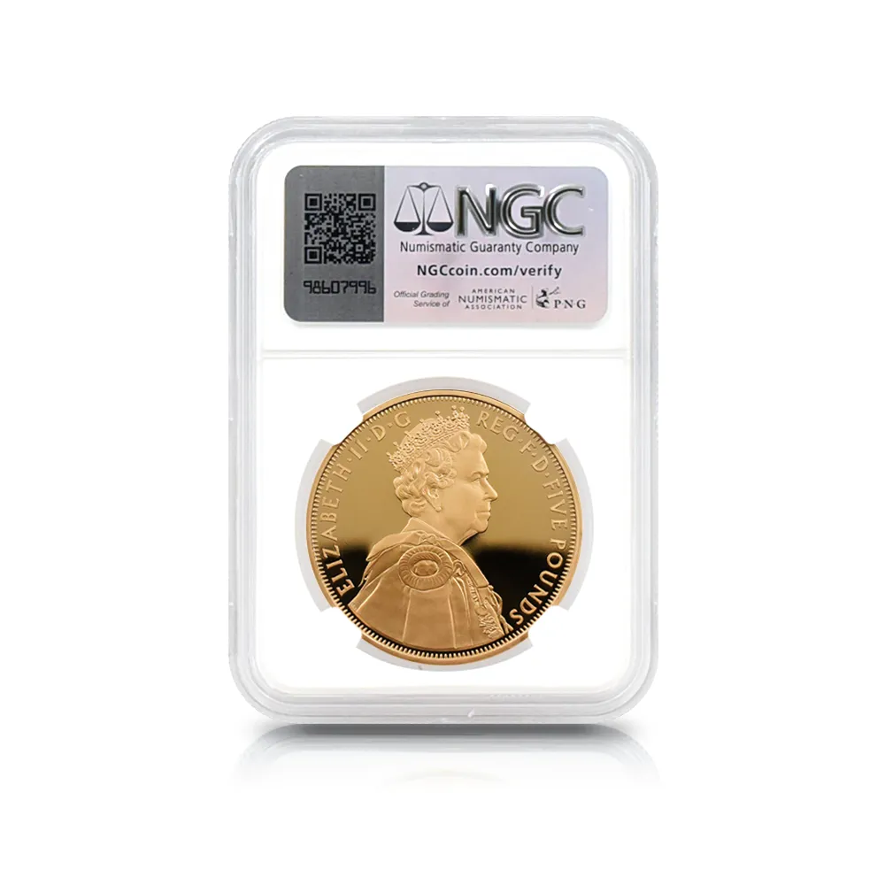 モダンコイン5：6952 2012 エリザベス2世 即位60周年記念 ダイアモンドジュビリー 5ポンド金貨 NGC PF70UC