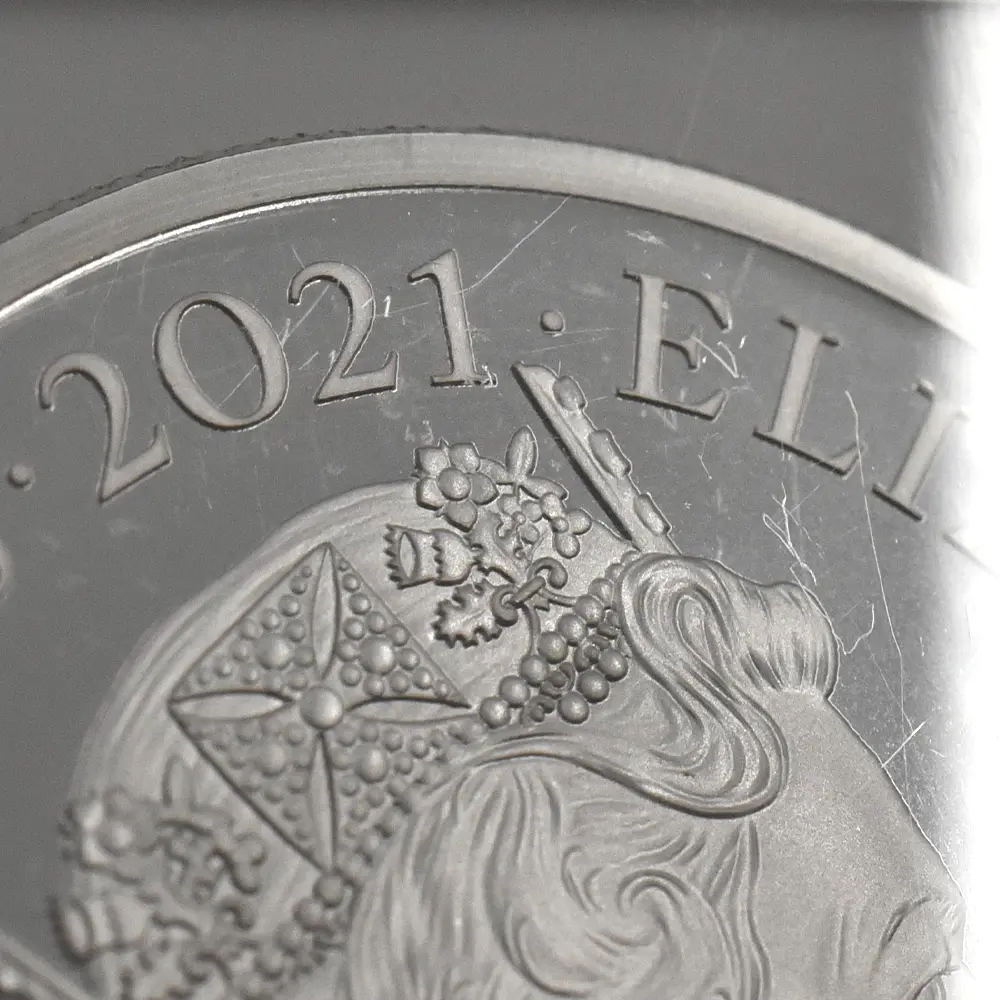 モダンコイン18：6953 イギリス 2021 エリザベス2世 ゴチッククラウン 5ポンド2オンス銀貨 2枚セット ファーストリリース NGC PF70UC 箱付き