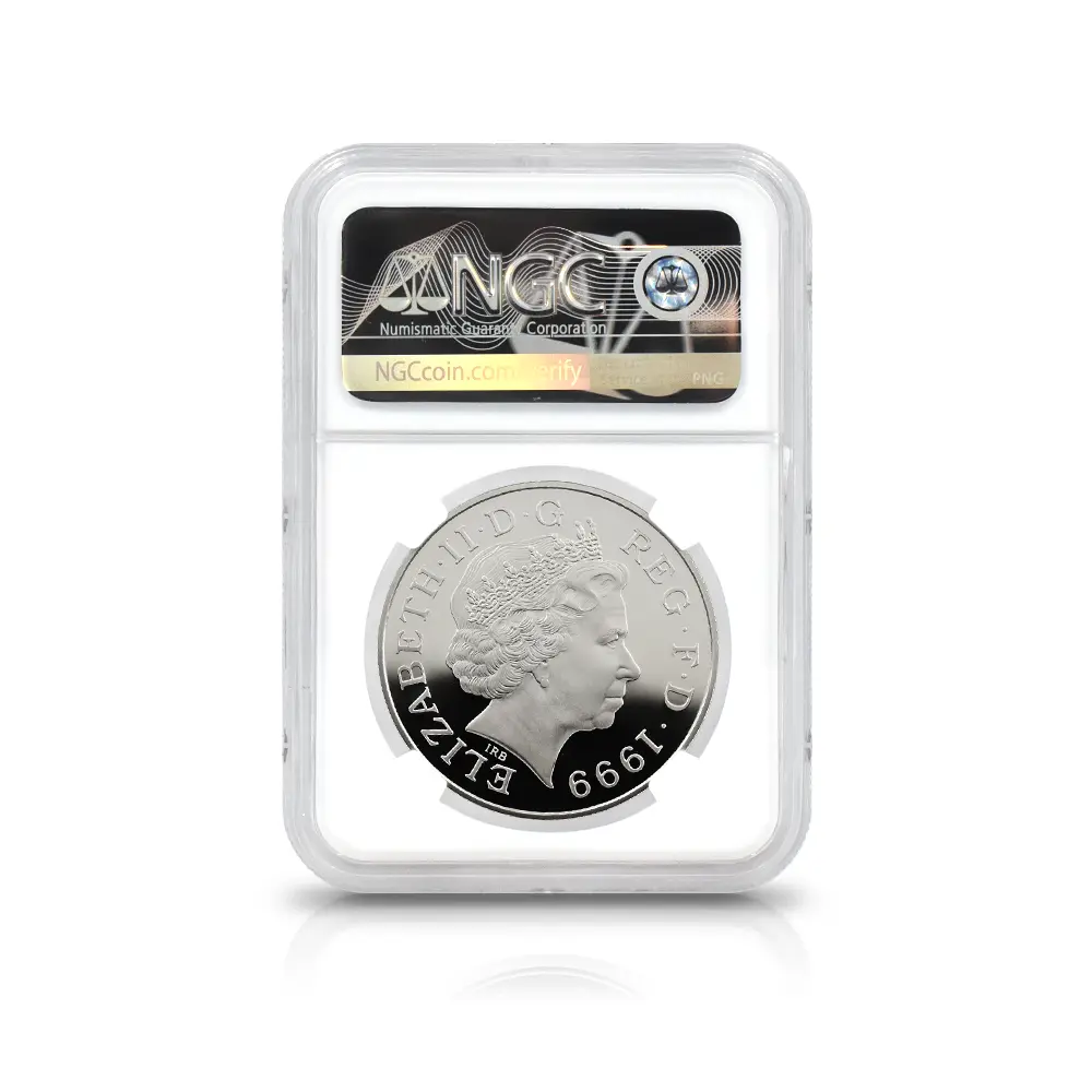 モダンコイン5：6954 イギリス 1999 エリザベス2世 ダイアナ妃追悼記念 5ポンド銀貨 NGC PF70UC 箱付き