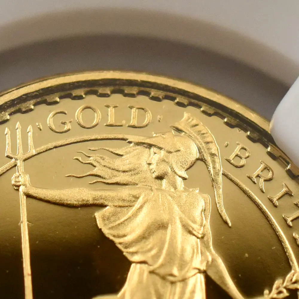 モダンコイン10：6958 イギリス 1991 エリザベス2世 ブリタニア 10ポンド1/10オンス金貨 NGC PF70UC 箱付き