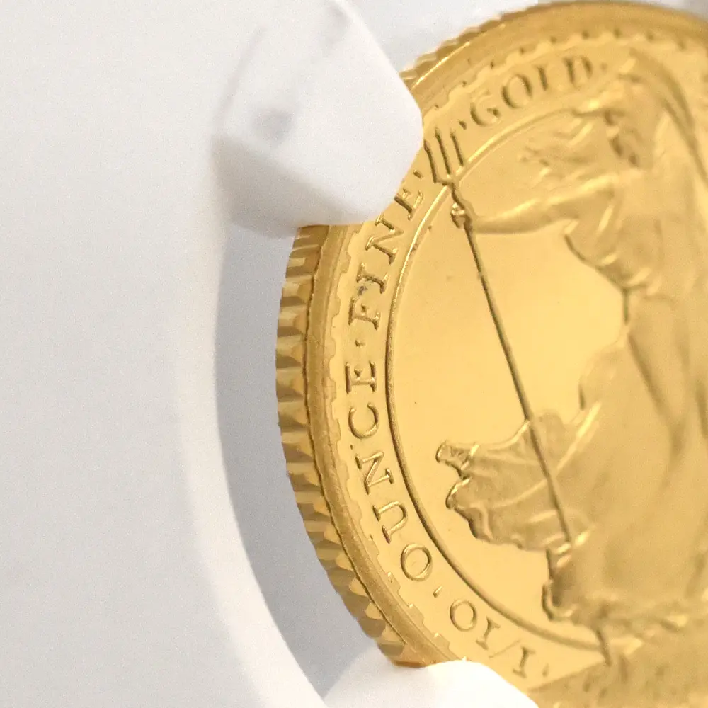 モダンコイン15：6958 イギリス 1991 エリザベス2世 ブリタニア 10ポンド1/10オンス金貨 NGC PF70UC 箱付き