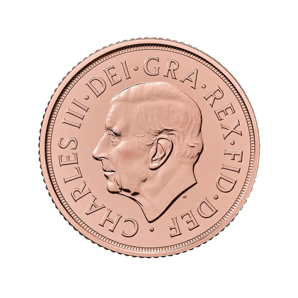 地金型5：5649 イギリス 2025 チャールズ3世 聖ジョージ竜退治 2ソブリン金貨 【1枚】 (ブリスターパック付き)
