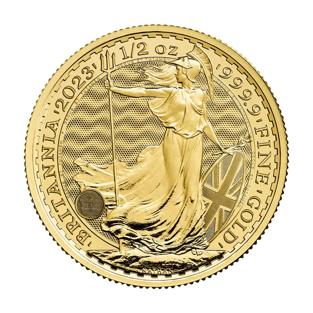 地金型2：2740 イギリス 2023 チャールズ3世 ブリタニア 50ポンド 1/2オンス 地金型金貨 【1枚】