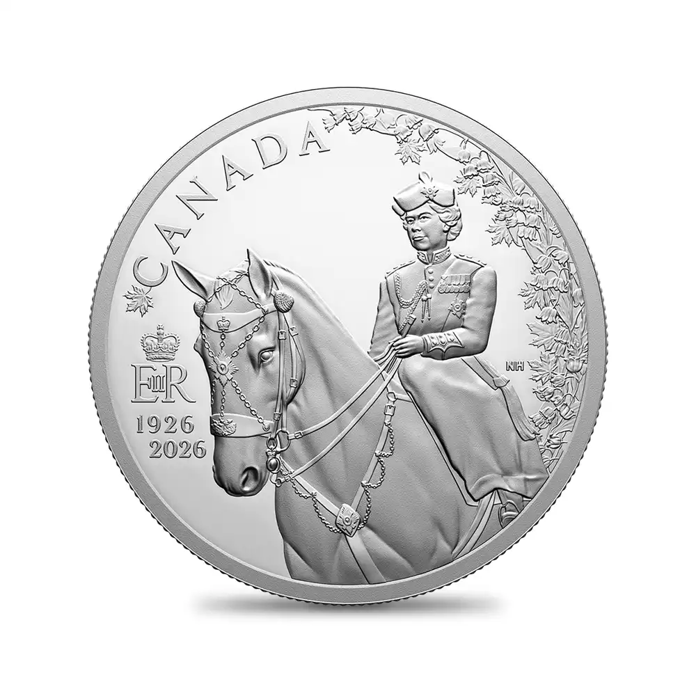 モダンコイン4：6965 イギリス カナダ 2026 チャールズ3世 エリザベス2世生誕100周年記念 2ポンド・20ドル プルーフ銀貨 2枚セット 未鑑定 箱付き【ご予約承り品】