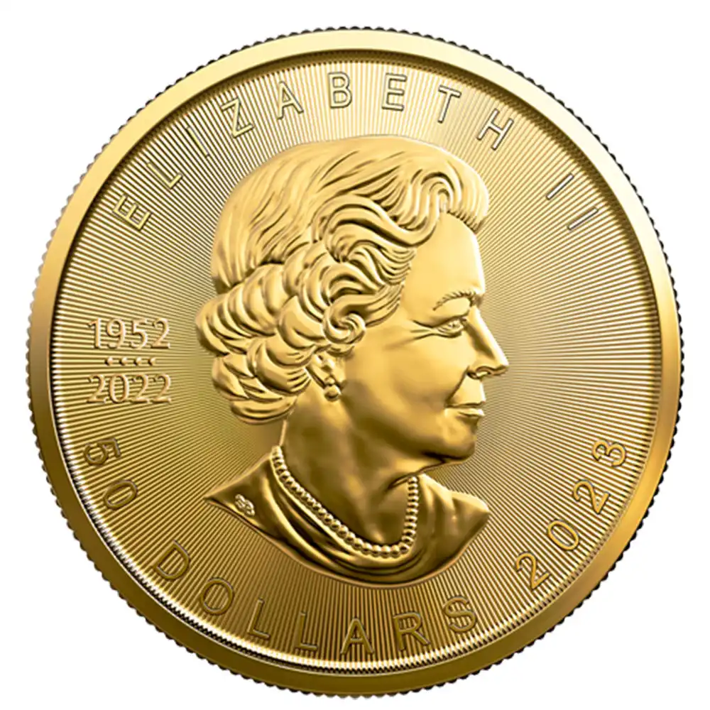 地金型s3：2742 カナダ 2023 メイプルリーフ 50ドル 1オンス 金貨 【1枚】