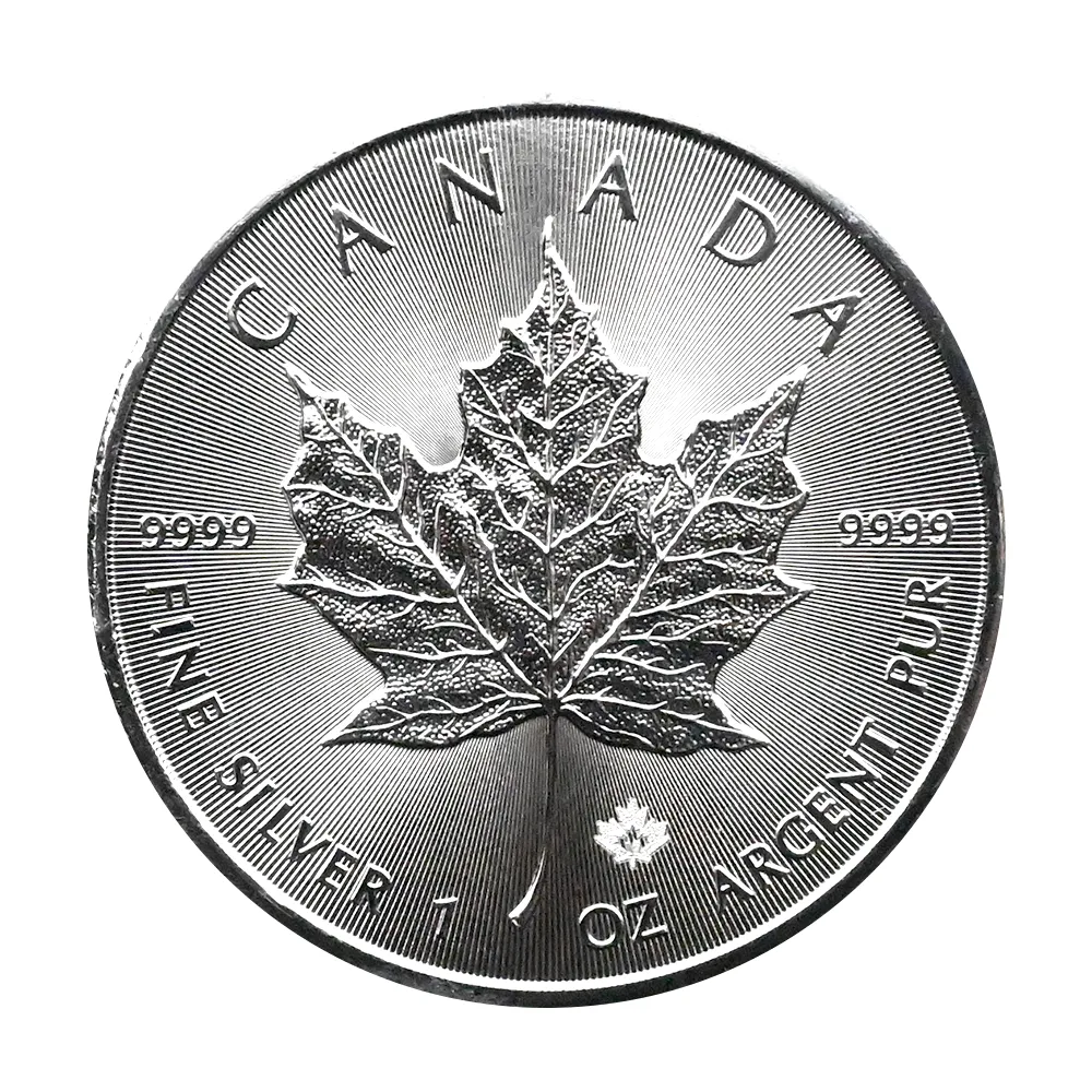 地金型2：3277 カナダ 2016 メイプルリーフ 5ドル 1オンス 銀貨 【1枚】 (コインケース付き)