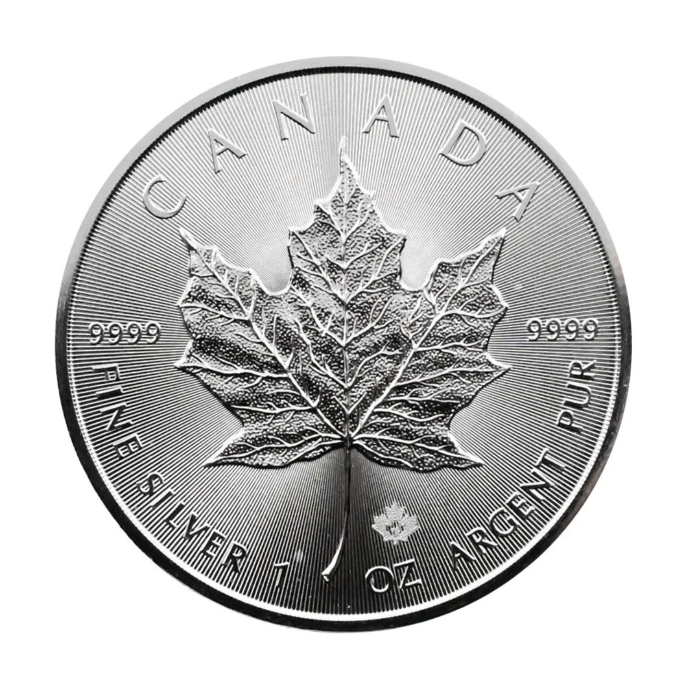 地金型2：4333 カナダ 2015 メイプルリーフ 5ドル 1オンス 銀貨 【1枚】 (コインケース付き)