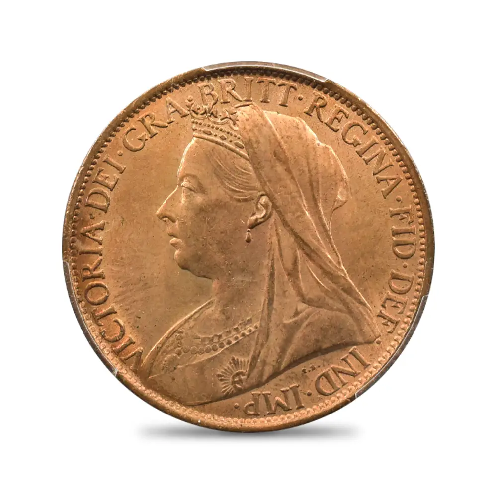 アンティークコイン2：4334 1898 ヴィクトリア女王 オールド（ヴェールド）ヘッド ブリタニア 1ペニー銅貨 PCGS MS64RB S-3961