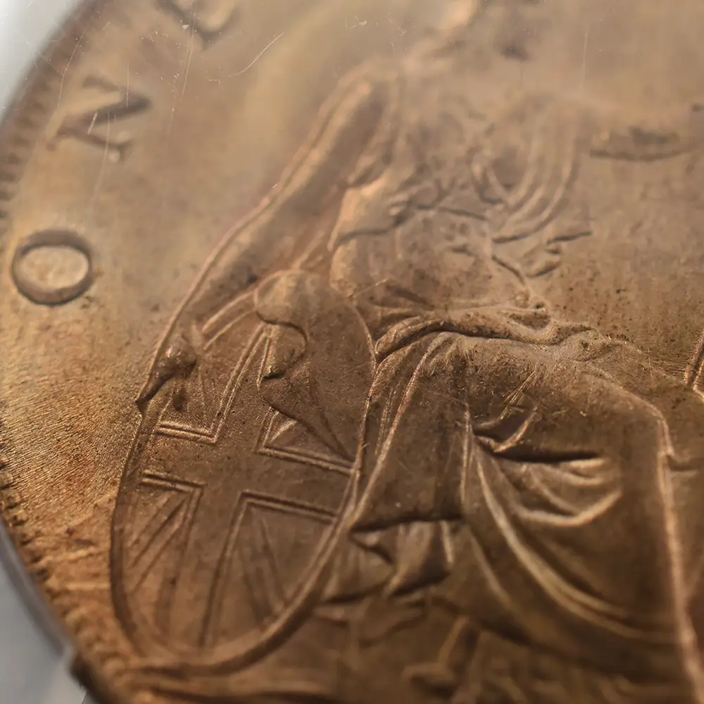 アンティークコイン11：4334 1898 ヴィクトリア女王 オールド（ヴェールド）ヘッド ブリタニア 1ペニー銅貨 PCGS MS64RB S-3961