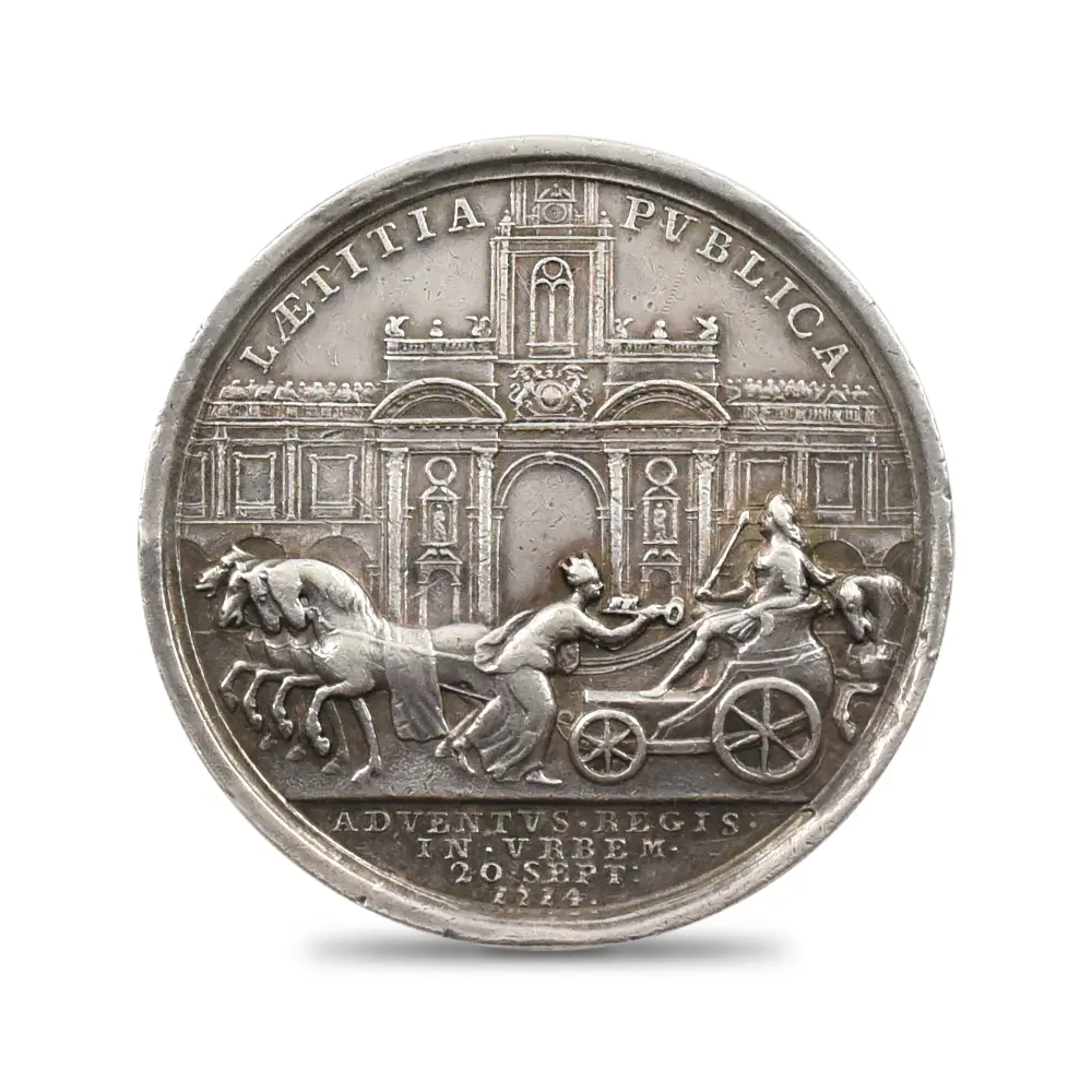 メダル2：6973 イギリス 1714 ジョージ1世 ロンドン入城記念 銀メダル NGC AU53