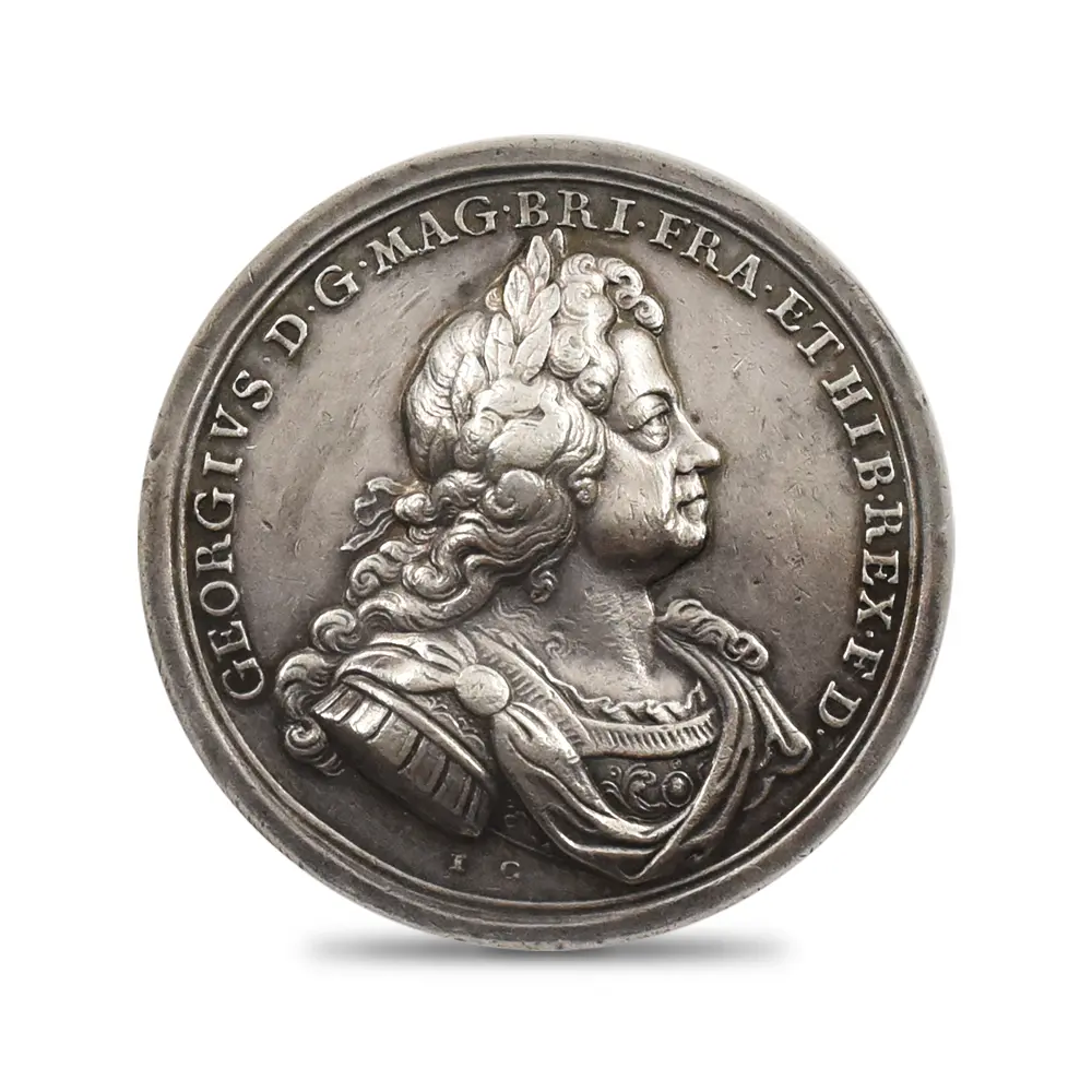 メダル3：6973 イギリス 1714 ジョージ1世 ロンドン入城記念 銀メダル NGC AU53