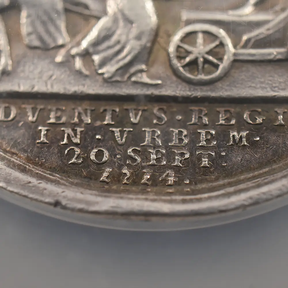 メダル12：6973 イギリス 1714 ジョージ1世 ロンドン入城記念 銀メダル NGC AU53