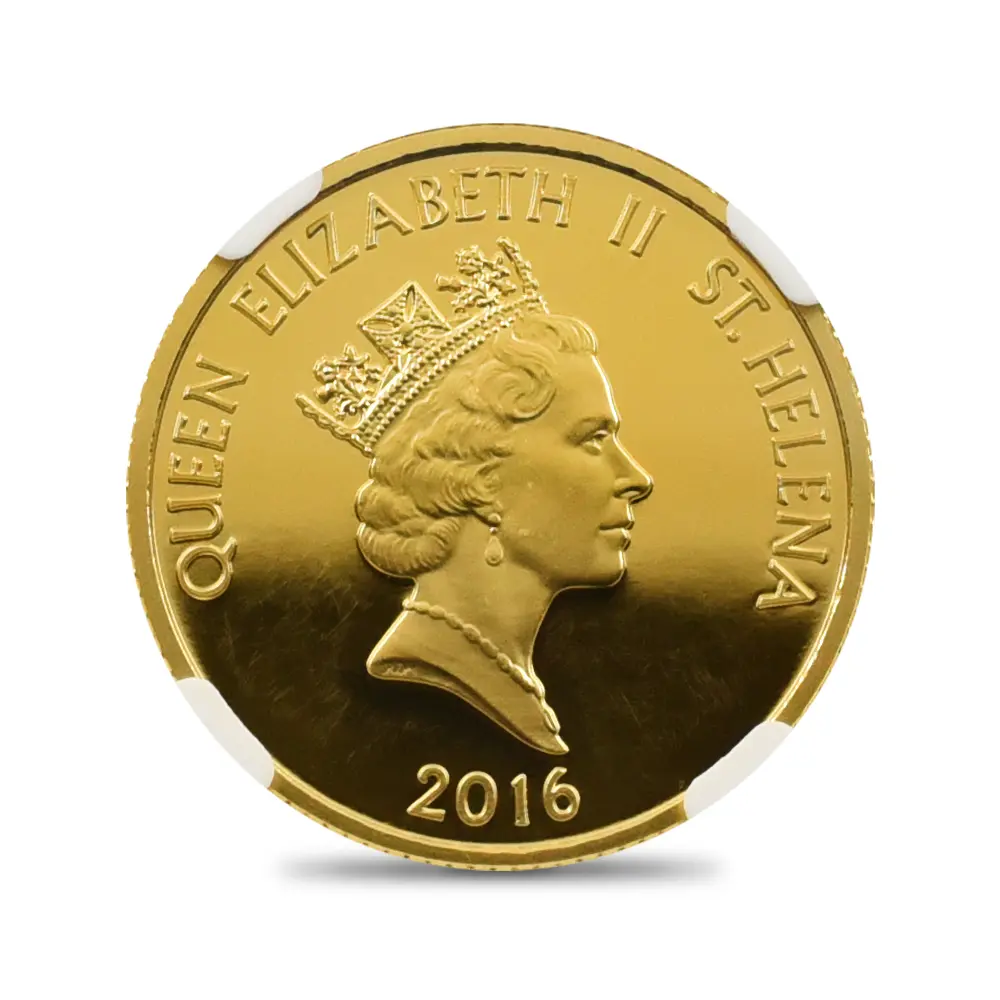モダンコイン3：6974 セントヘレナ 2016 エリザベス2世 モハールデザイン 1ポンド 金貨 NGC PF63UC