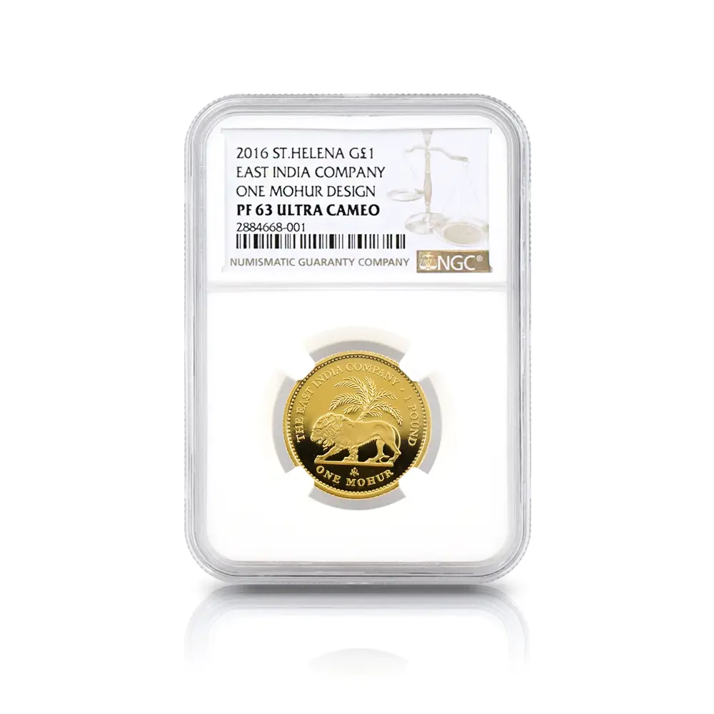 モダンコイン4：6974 セントヘレナ 2016 エリザベス2世 モハールデザイン 1ポンド 金貨 NGC PF63UC