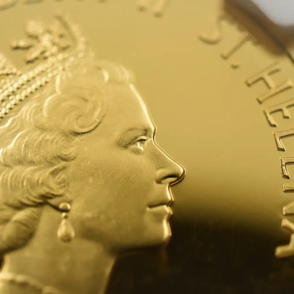 モダンコイン10：6974 セントヘレナ 2016 エリザベス2世 モハールデザイン 1ポンド 金貨 NGC PF63UC