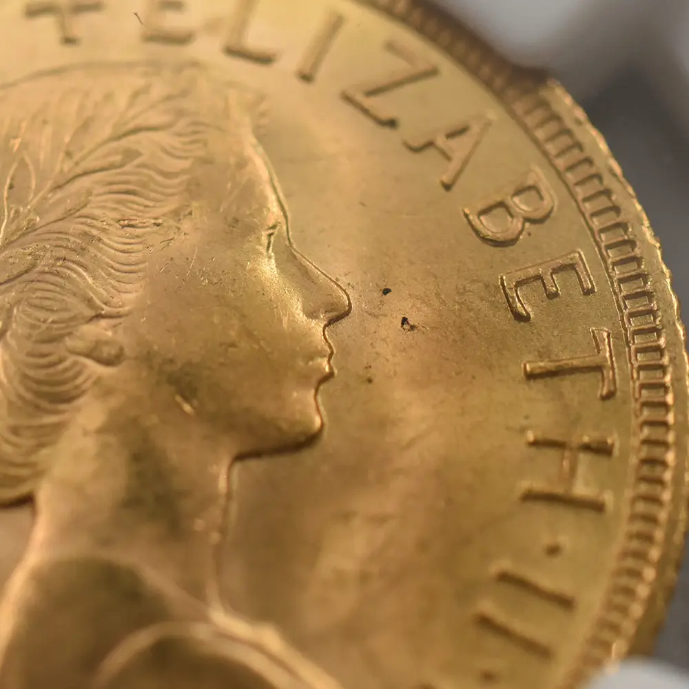 モダンコイン9：6975 イギリス 1958 エリザベス2世 ヤングヤング 聖ジョージ竜退治 ソブリン金貨 NGC MS65