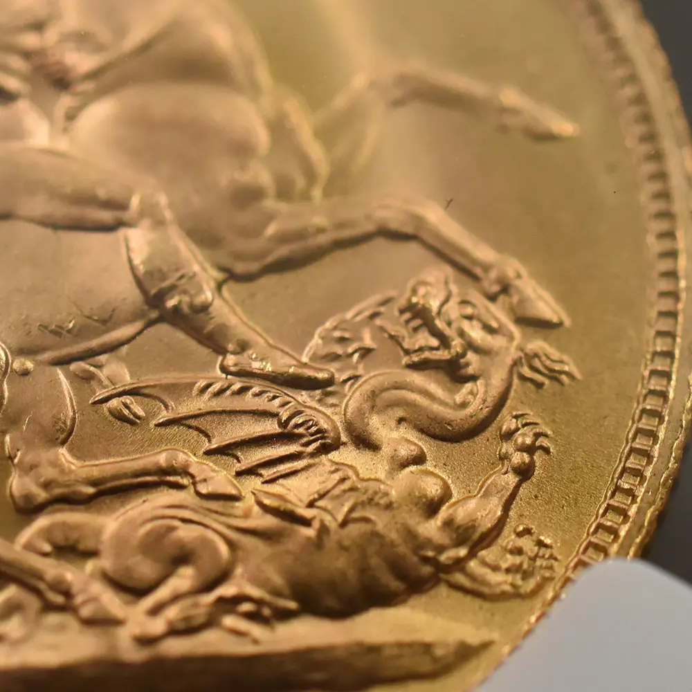 モダンコイン12：6975 イギリス 1958 エリザベス2世 ヤングヤング 聖ジョージ竜退治 ソブリン金貨 NGC MS65