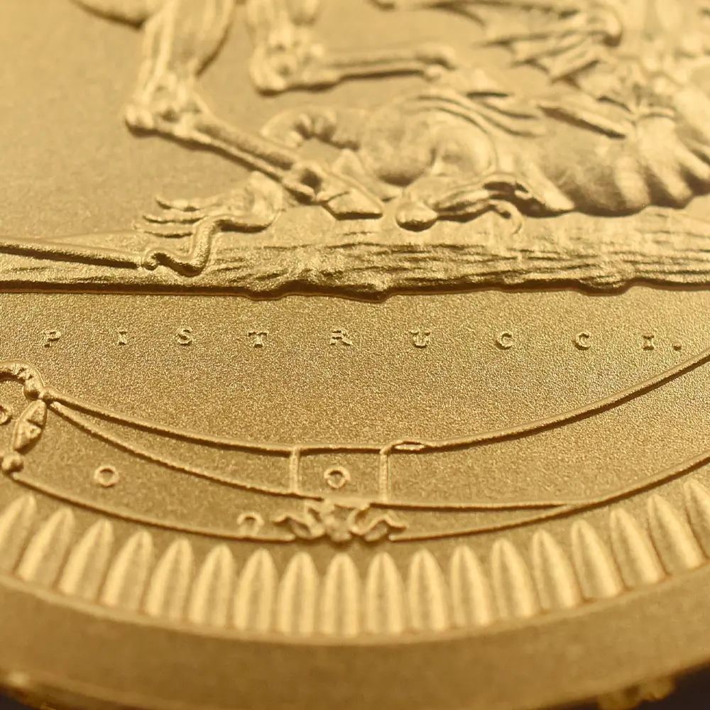 モダンコイン12：5672 2024 チャールズ3世 ピストルッチ作聖ジョージ竜退治 200ポンド2オンス 金貨 マットプルーフ仕上げ NGC PF70MATTE 箱付き